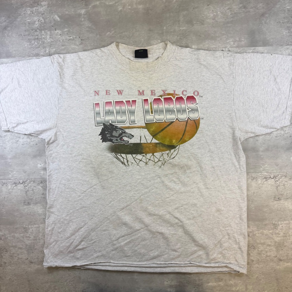Vintage TSI New Mexico Lady Lobos Basketball T-Shirt Gray XXL 90s NCAA